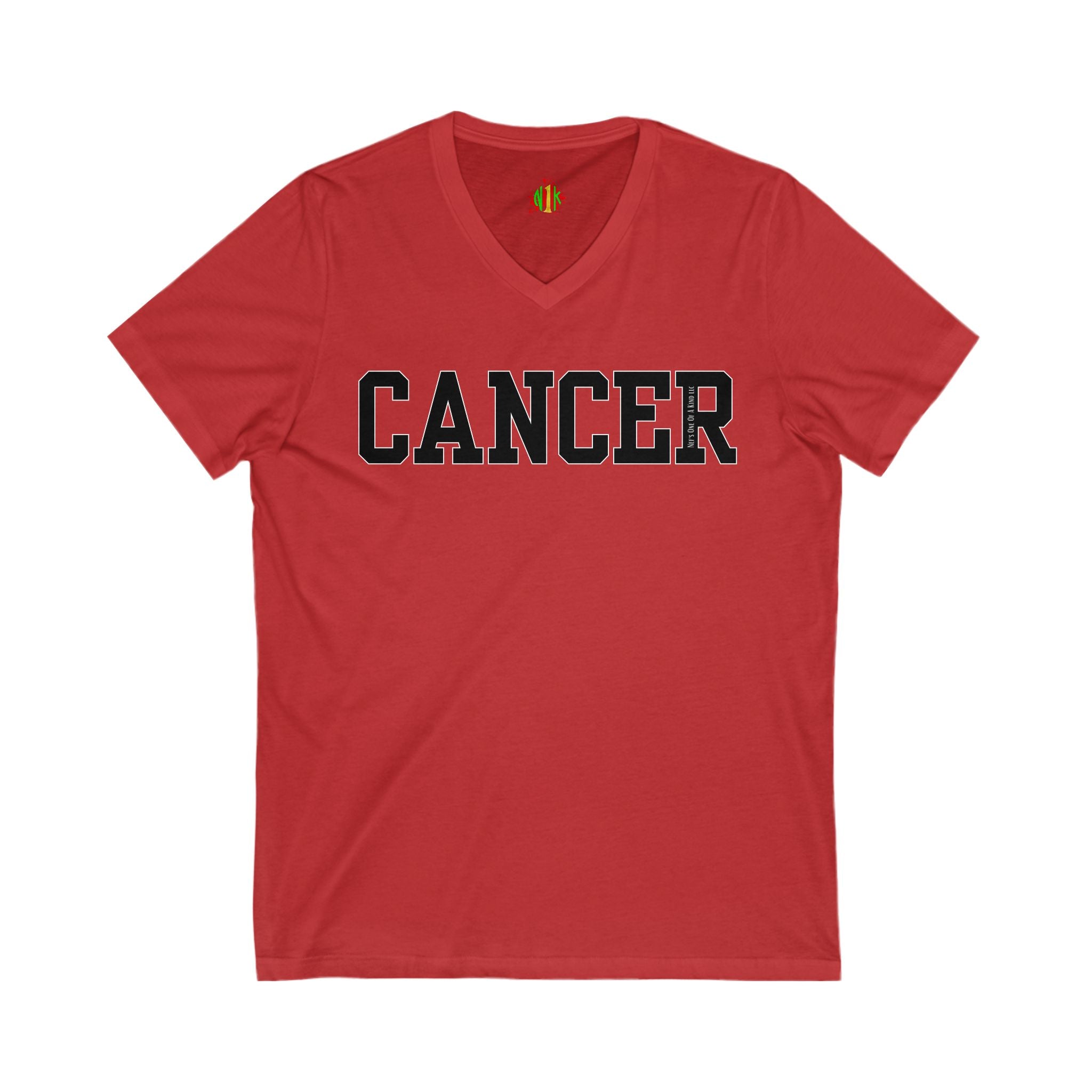 Cancer Zodiac Sign Unisex V-Neck Tee, Support Cancer Patients, Gift for Loved Ones, Birthday, Comfortable Casual Wear
